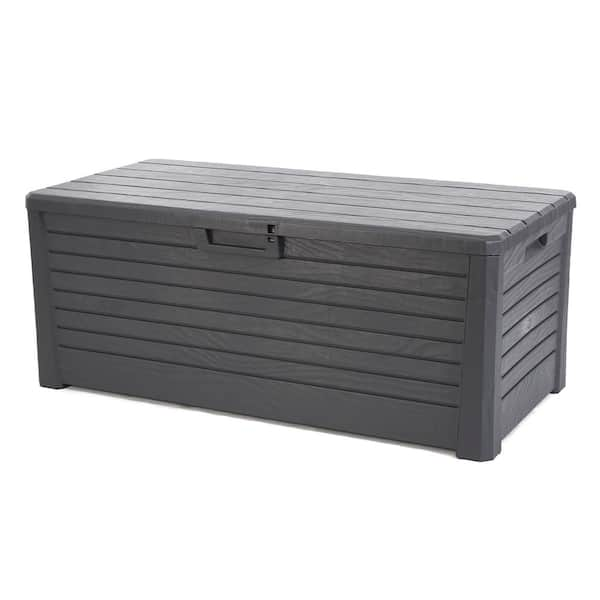 TOOMAX 58 in. x 28 in. 145 Gal. Anthracite Florida Deck Patio Storage ...