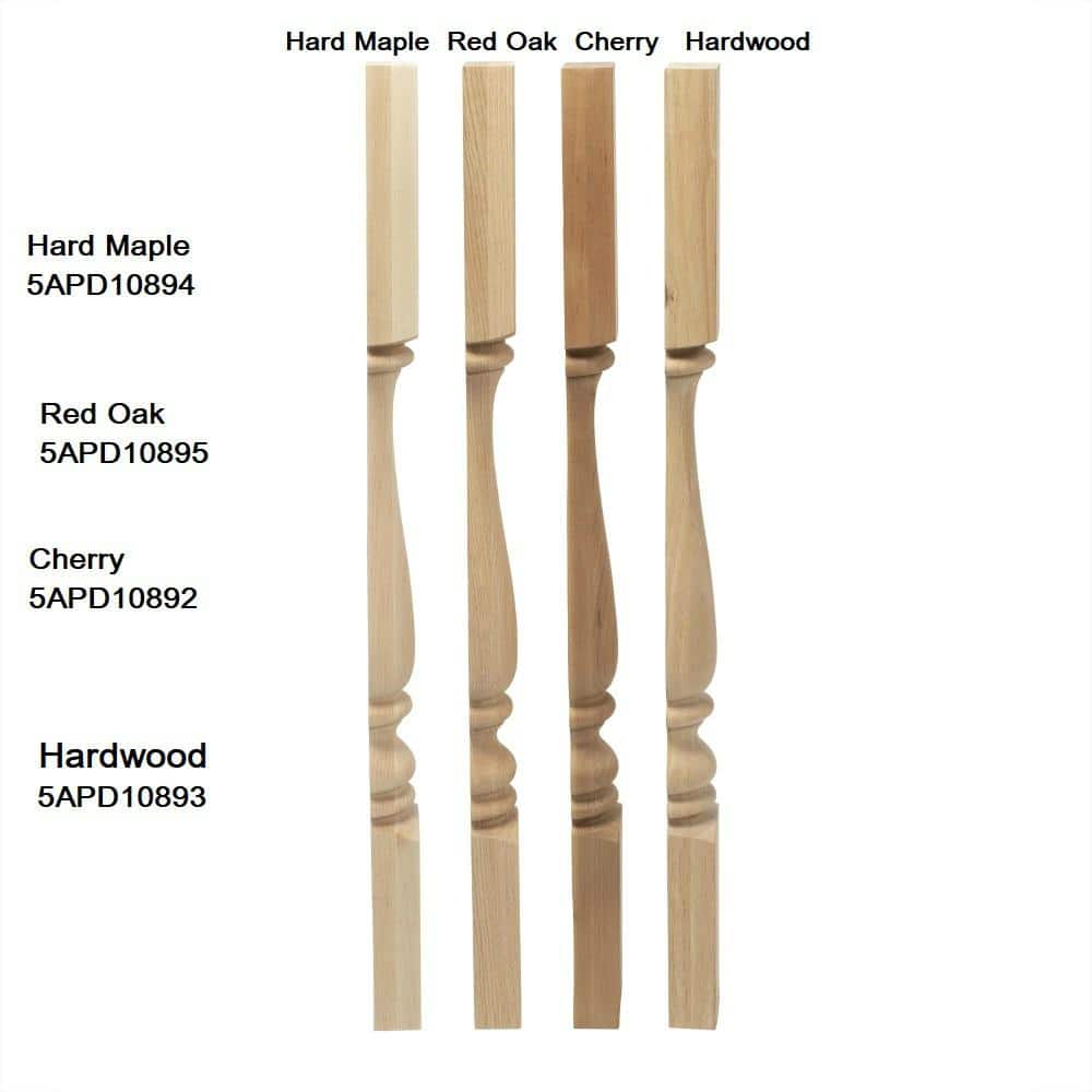35.25" Unfinished Solid Hardwood Half Round Kitchen Island Leg