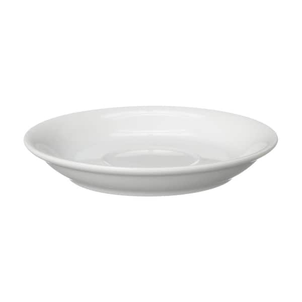 Oneida Buffalo 4.25 in. Bright White Rolled Edge A.D. Saucer (Set 