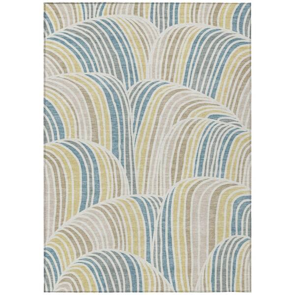 Chantille Machine Washable Indoor/Outdoor Abstract ACN2546 Ivory 10 ft. x 14 ft. Area Rug