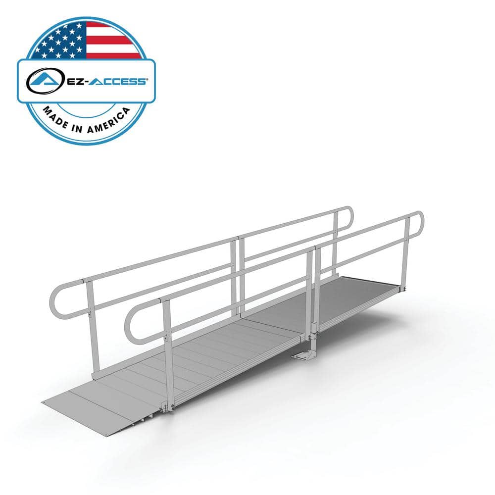 EZ-ACCESS PATHWAY 12 ft. Straight Aluminum Wheelchair Ramp Kit with Solid  Surface Tread and 2-Line Handrails PS12S - The Home Depot