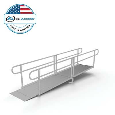 PATHWAY 12 ft. Straight Aluminum Wheelchair Ramp Kit with Solid Surface Tread and 2-Line Handrails
