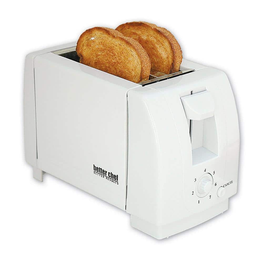 Better Chef 2-Slice White Wide Slot Toaster 98580182M - The Home Depot