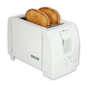 2-Slice White Wide Slot Toaster