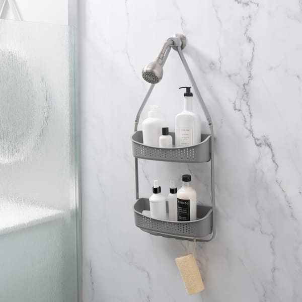 Bath Bliss 2-Way Convertible Shower Caddy in Grey 27190-GREY - The Home  Depot