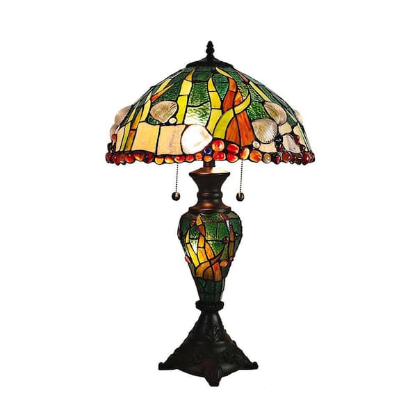 Dale Tiffany Coral 26 in. Coffee Black Table Lamp TT20126 - The Home Depot