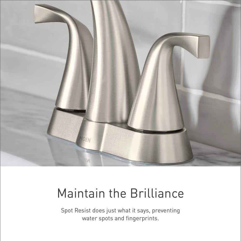 Ronan Spot Resist Brushed Nickel Two-Handle 4" Centerset Bathroom Faucet