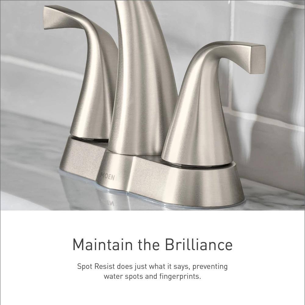 Conway Spot Resist Brushed Nickel Two-Handle Centerset Bathroom Faucet
