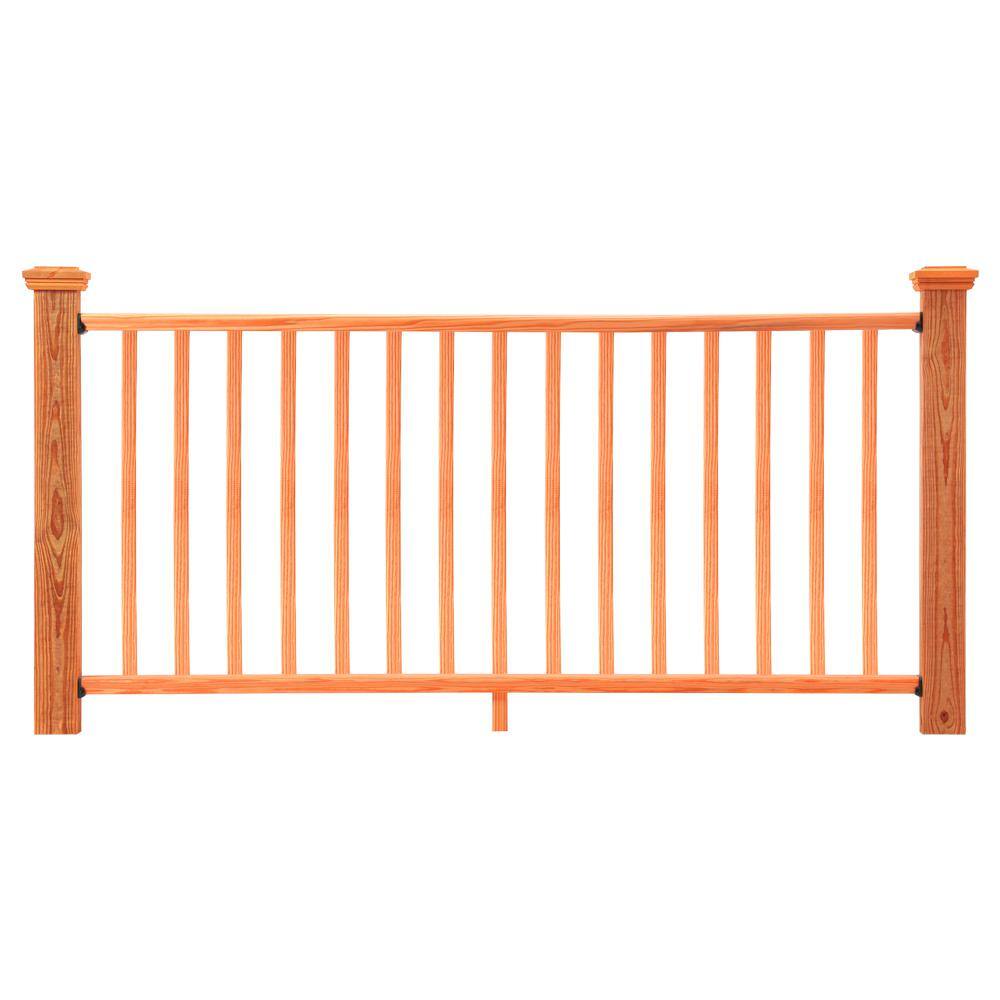 ProWood 6 ft. Redwood-Tone Southern Yellow Pine Moulded Rail Kit with ...