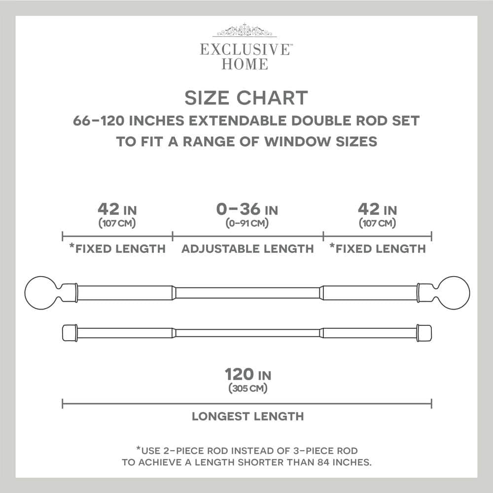 Matte Silver Double Curtain Rod with Wavy Sphere Finials