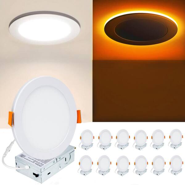 Wyzm 12 Pack 5 6 In. Led Recessed Ceiling Light With Night Light 5cct 