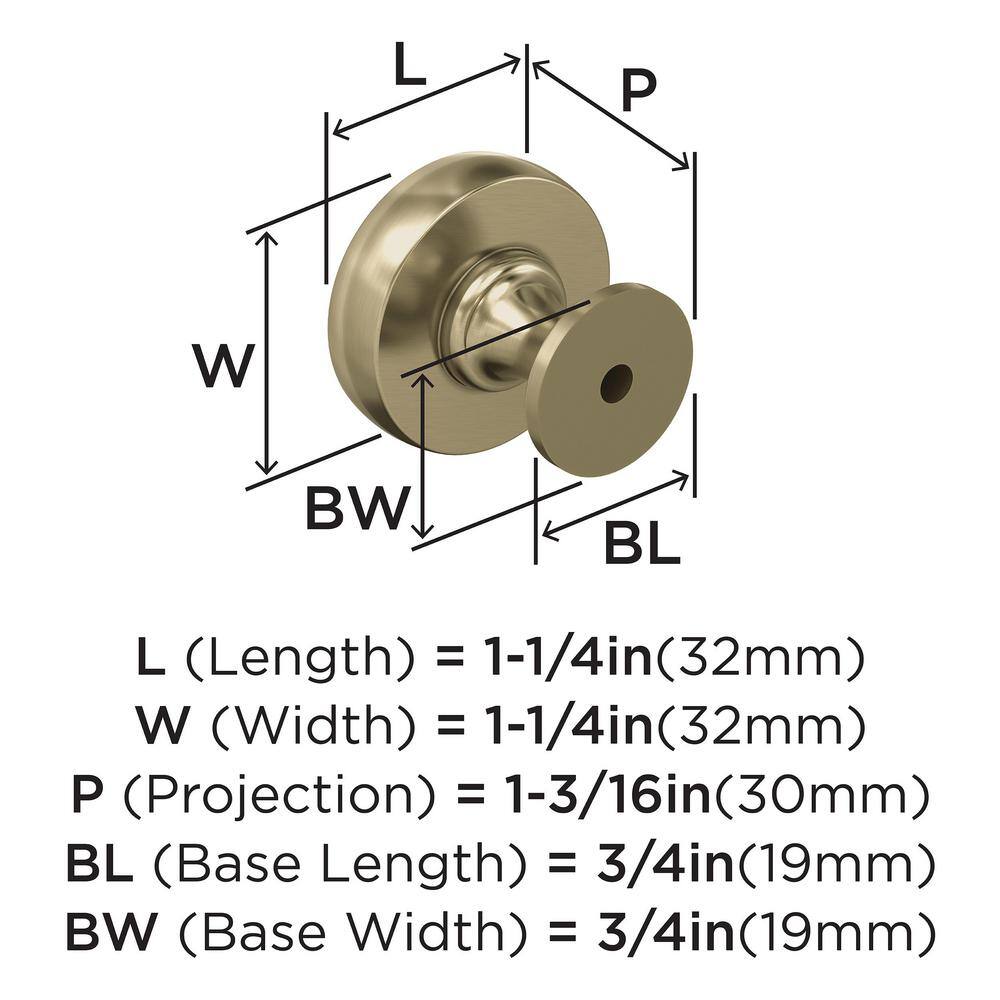 Golden Champagne Round Traditional Cabinet Knob with Mounting Hardware