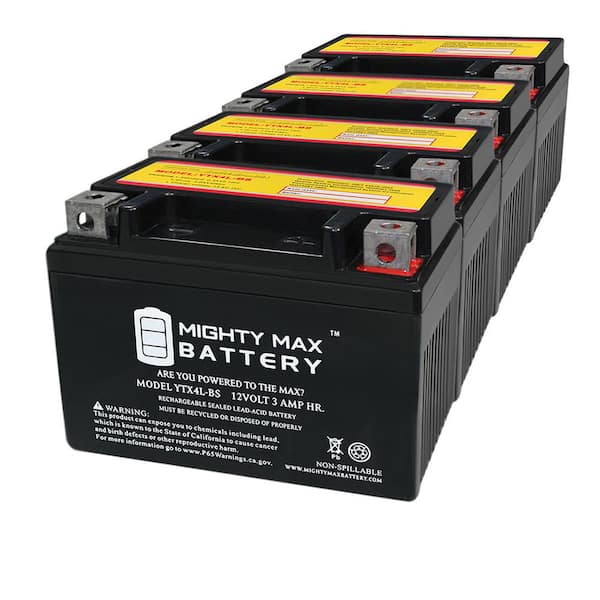 YTX4L-BS SLA Battery Replacement for Yamaha BTG-GT4LB-S0-00 - 4 Pack