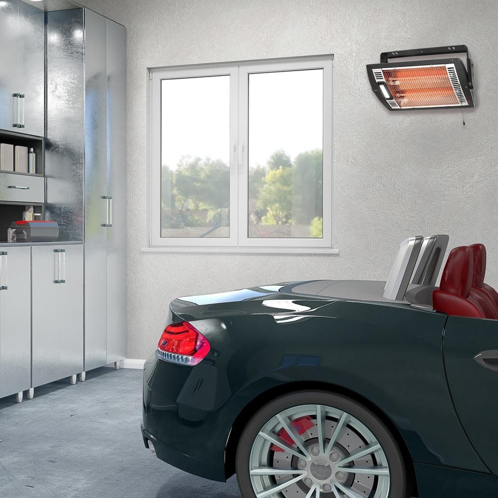 VisionAir Black 24" Infrared Wall Mount Radiant Heater with Thermostat