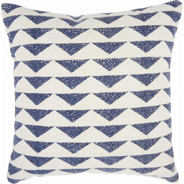 HomeRoots Jordan Navy Geometric Cotton 20 in. x 20 in. Throw Pillow