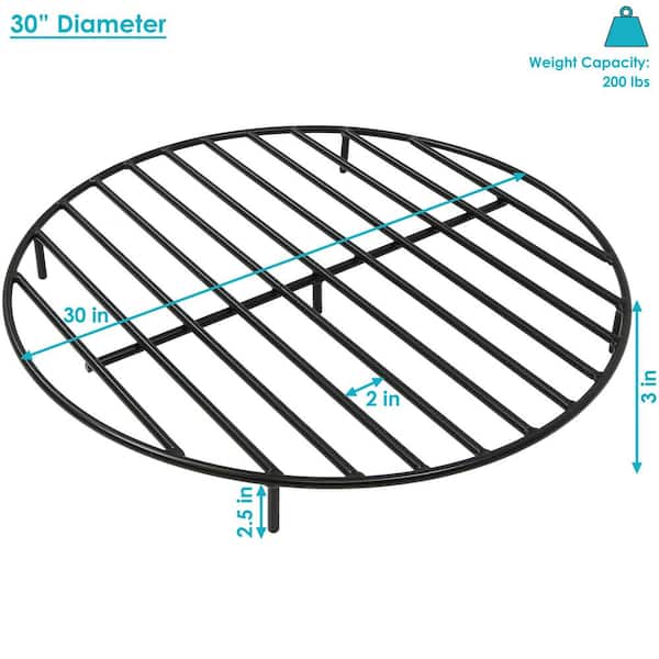 Round Steel Fire Pit Grate, 60 Inch Fire Pit Grill Grate