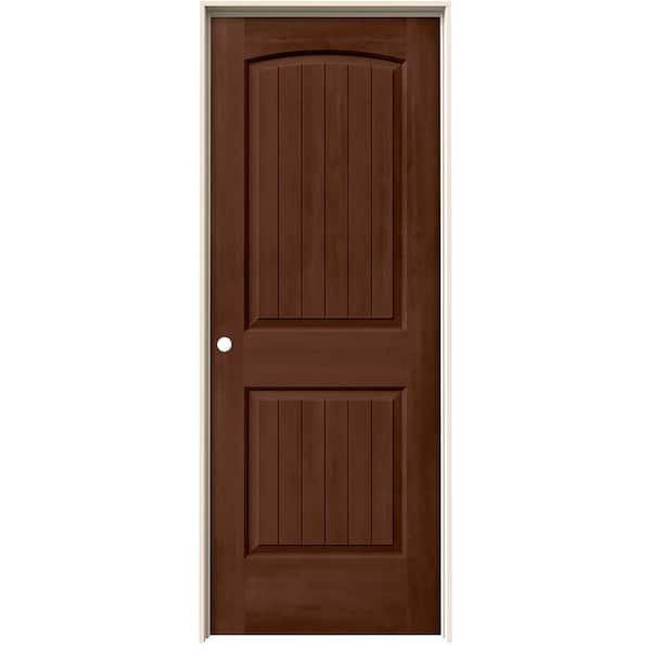 JELD-WEN 30 in. x 80 in. Santa Fe Milk Chocolate Stain Right-Hand Molded Composite Single Prehung Interior Door