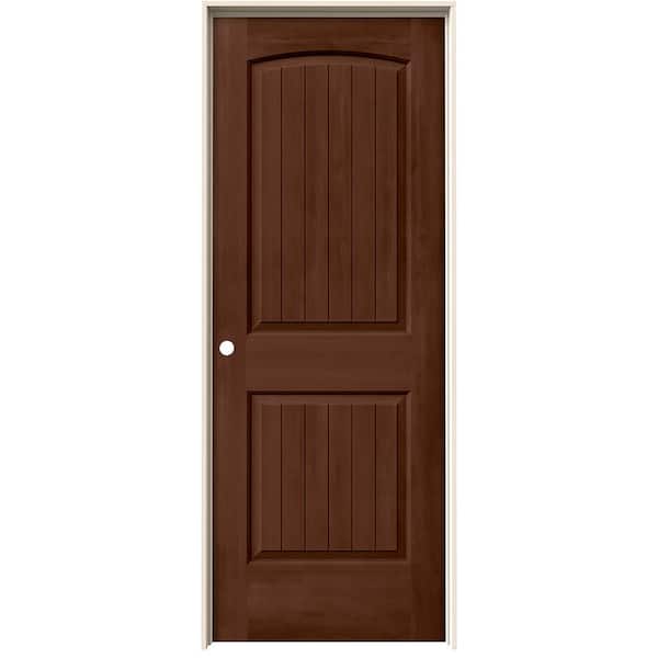 JELD-WEN 32 in. x 80 in. Santa Fe Milk Chocolate Stain Right-Hand Molded Composite Single Prehung Interior Door