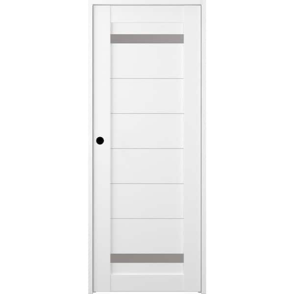 Belldinni 24 in. x 80 in. Right-Hand Solid Core 2-Lite Frosted Glass Bianco Noble Wood Composite Single Prehung Interior Door