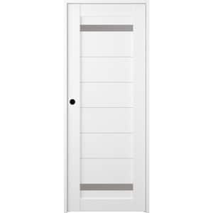 36 in. x 80 in. Right-Hand 2-Lite Frosted Glass Solid Core Bianco Noble Wood Composite Single Prehung Interior Door