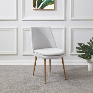 Rynaldo Light Gray/Gold 19.7 in. Metal Dining Chair