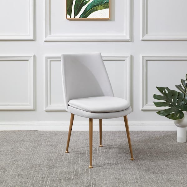 SAFAVIEH Rynaldo Light Gray/Gold 19.7 in. Metal Dining Chair