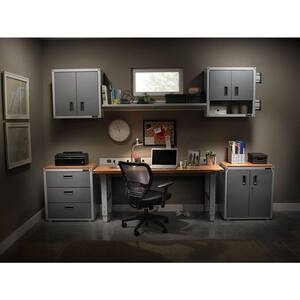 Steel 2-Shelf Wall Mounted Garage Cabinet in White (28 in W x 28 in H x 12 in D)