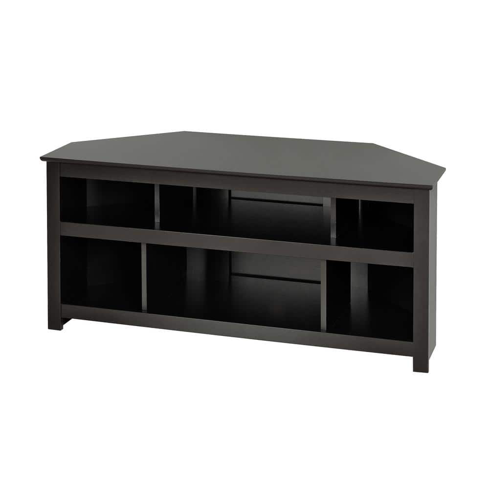 Black Corner TV Stand with Cabinet and Storage
