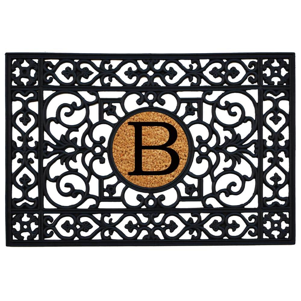Elegant Monogram 24"x36" Personalized Rubber Outdoor Doormat