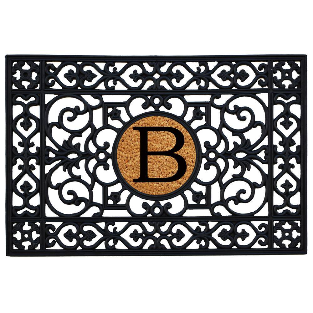 Elegant Monogram 24"x36" Personalized Rubber Outdoor Doormat
