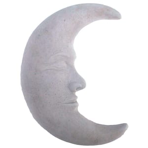 Cast Stone Large Moon Plaque Antique Gray