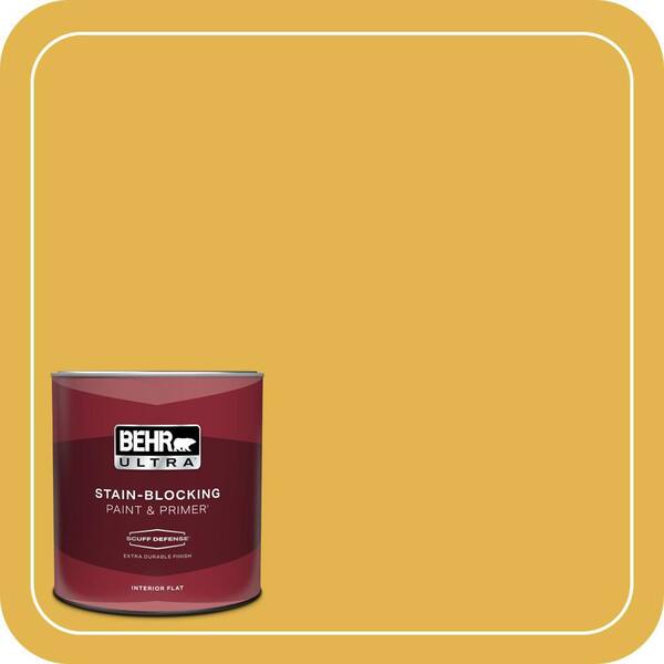 BEHR ULTRA 1 qt. #360D-6 Yellow Gold Extra Durable Flat Interior Paint & Primer