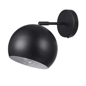 Molly 1-Light Matte Black Plug-In or Hardwire Wall Sconce