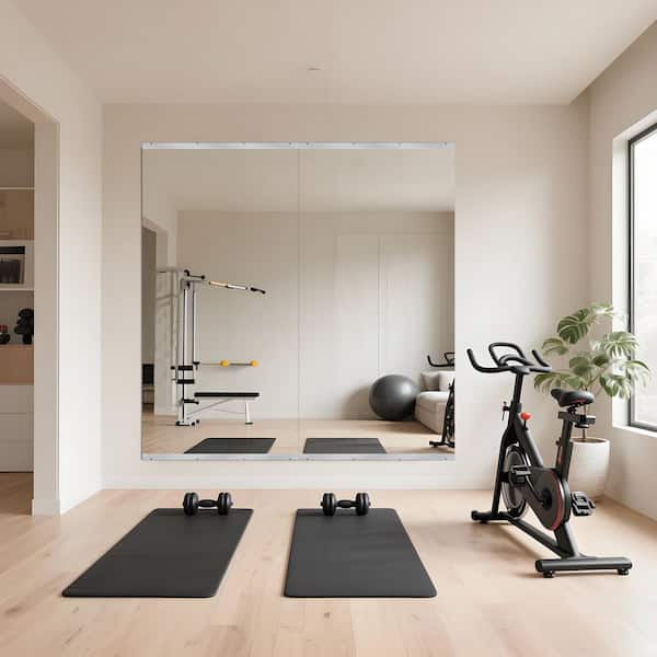36 in. W x 72 in. H Shatterproof Rectangular Frameless Edge Polished Yoga Mirror Gym Mirror Dance Mirror Wall Mirror