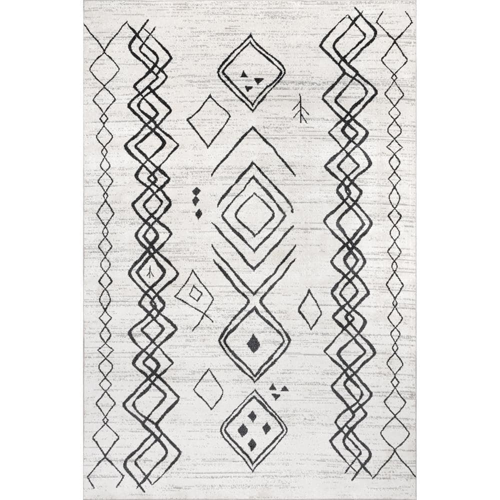 Gray Machine Washable Moroccan Runner Rug