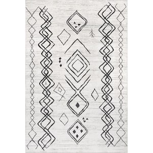 Janelle Machine Washable Transitional Moroccan Grey 3 ft. x 5 ft. Indoor Area Rug
