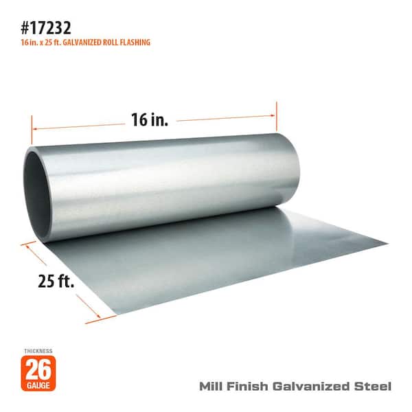 Gibraltar Building Products 16 in. x 25 ft. 26-Gauge Galvanized