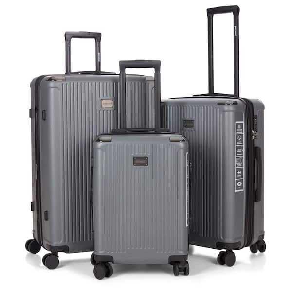 J&V TEXTILES Roberto Cavalli Luxury 3-Piece Gray Expandable Hard