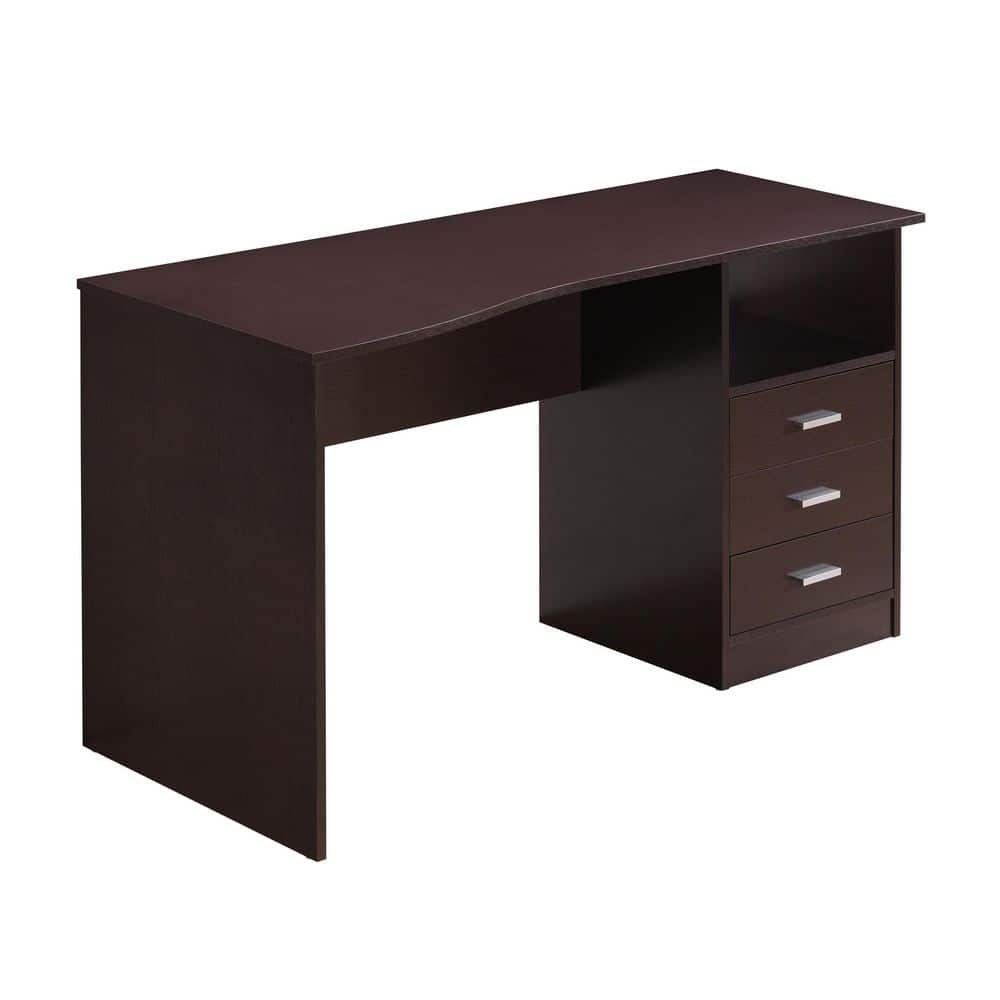 TECHNI MOBILI 51.25 in. Rectangular Wenge 3 Drawer Computer Desk
