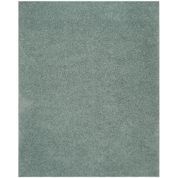 SAFAVIEH Athens Shag Seafoam 5 ft. x 8 ft. Solid Area Rug