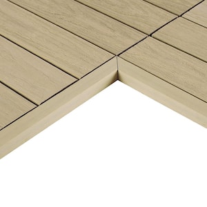 1/12 ft. x 1 ft. Quick Deck Composite Deck Tile Inside Corner Trim in Japanese Cedar (2-Pieces/Box)