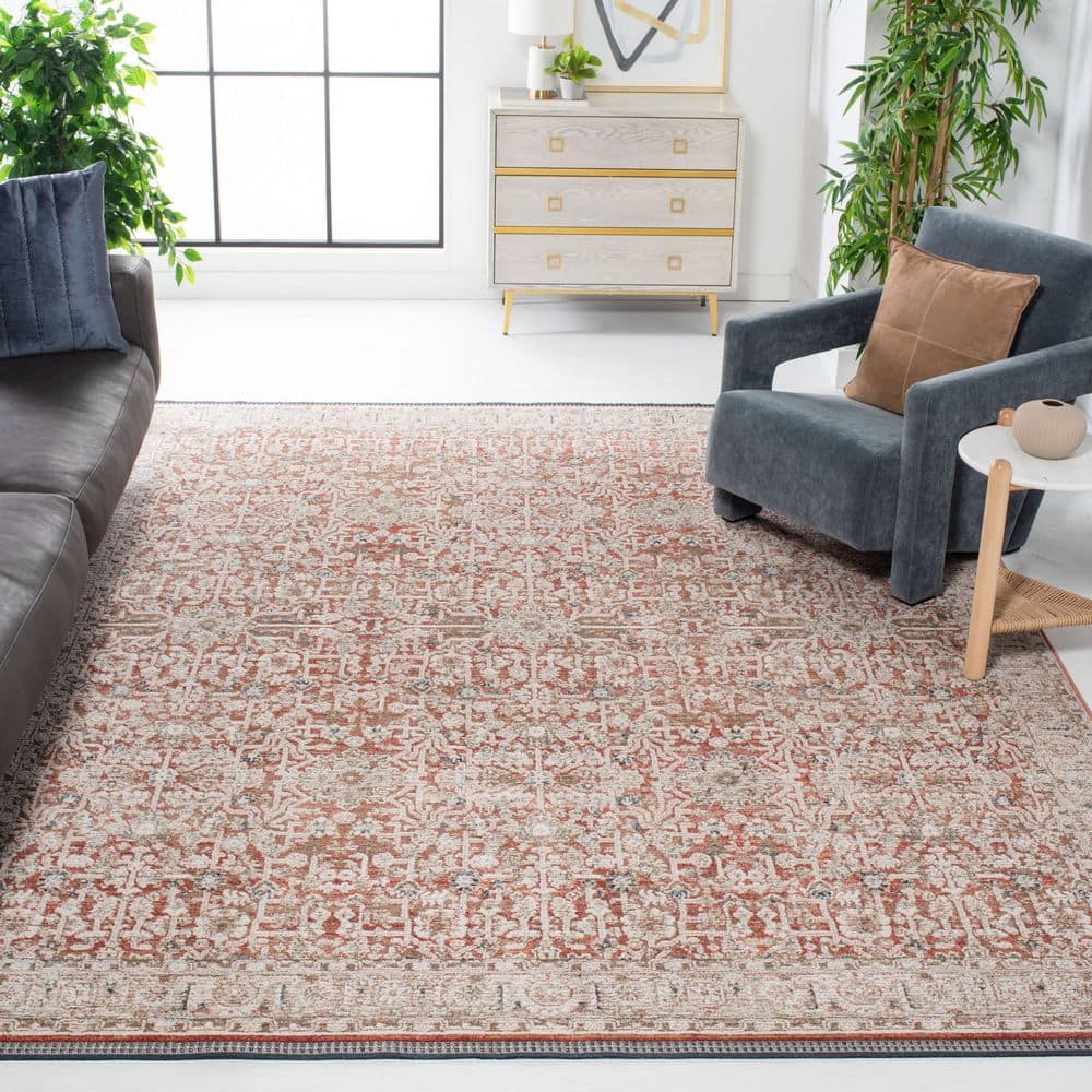 Vivaldi 7 ft. x 7 ft. Rust/Ivory Floral Border Square Area Rug price history on PriceWatchPro