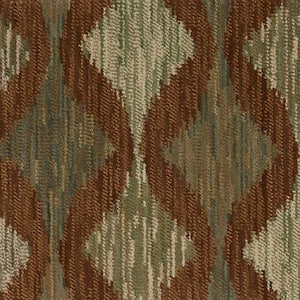 Wandering Highway - Terra - Green 13.2 ft. 48 oz. Wool Texture Installed Carpet