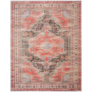 Classic Vintage Red/Charcoal 8 ft. x 10 ft. Overdyed Area Rug
