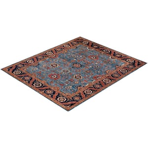 Light Blue 8 ft. 2 in. x 9 ft. 8 in. Serapi One-of-a-Kind Hand-Knotted Area Rug