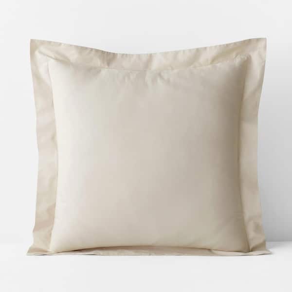 The Company Store Legends Hotel Oatmeal Solid 400-Thread Count Supima Cotton Percale Euro Sham