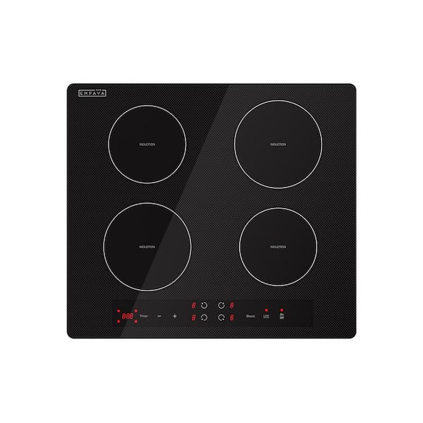 24 in. Built-in Electric Induction Modular Cooktop in Black with 4 Elements including Power Burners