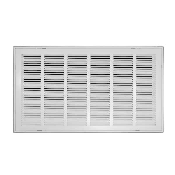 30 in. x 20 in. Square Hinged Return Air Filter Grille of Steel in White