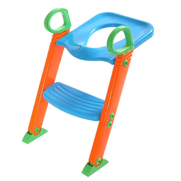 Soft Cushion Sturdy Seat SNAN Kid Toilet Ladder Green Comfortable Handles and Non-Slip Wide Steps for Girls and Boys Baby Using Adjustable Potty Training Toddler Stool with Step Ladder