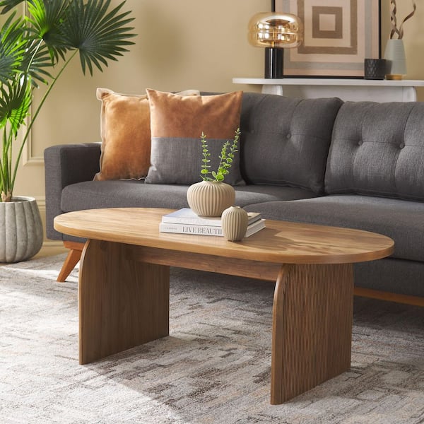 Syura 47.2 in. Natural Rectangle Wood Coffee Table